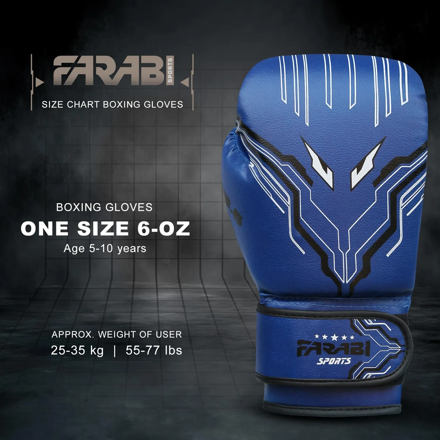 Farabi Sports FK-3.6 guantoni boxe bimbo 6 oz blu