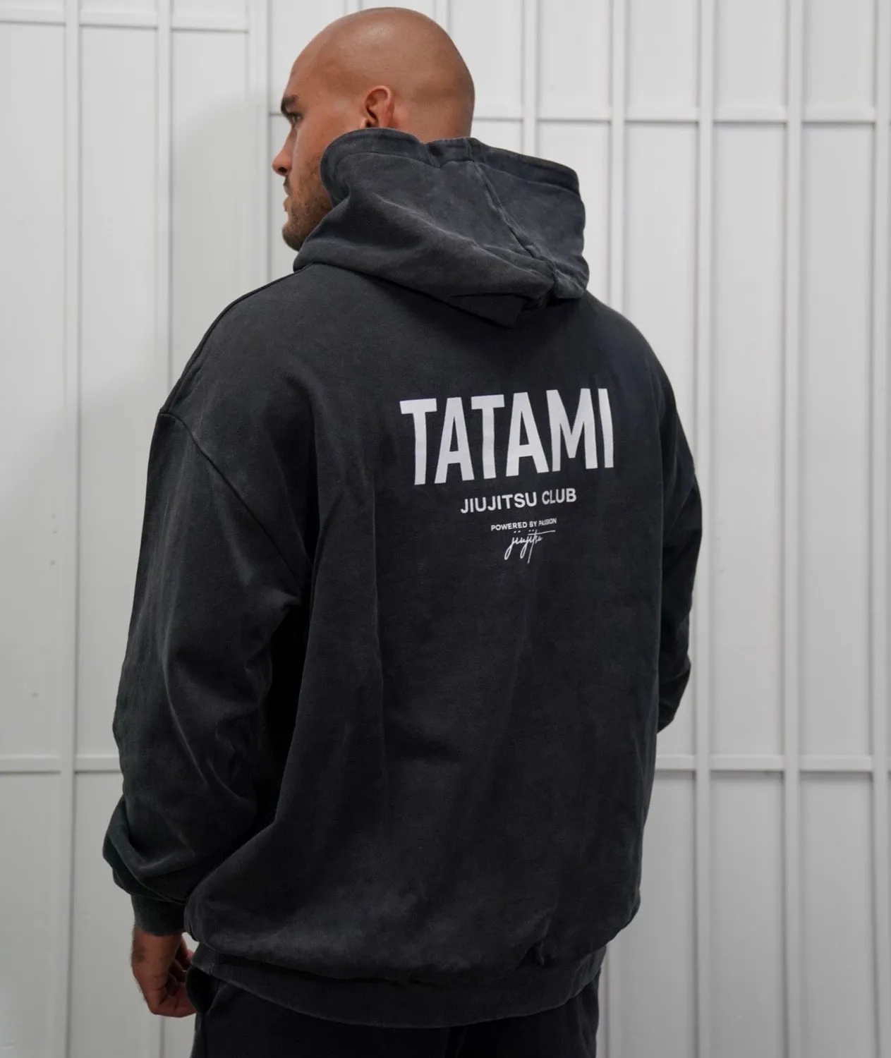 Tatami JJ Club Stonewashed Hoodie felpa grigia cotone