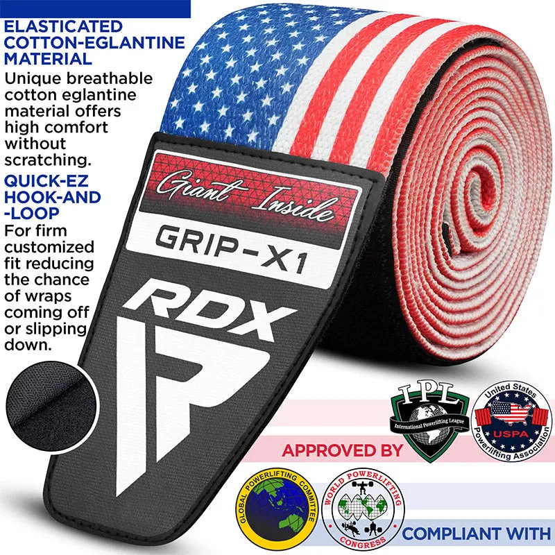 RDX K1 Fasce Ginocchio Bandiera USA Rosso Blu