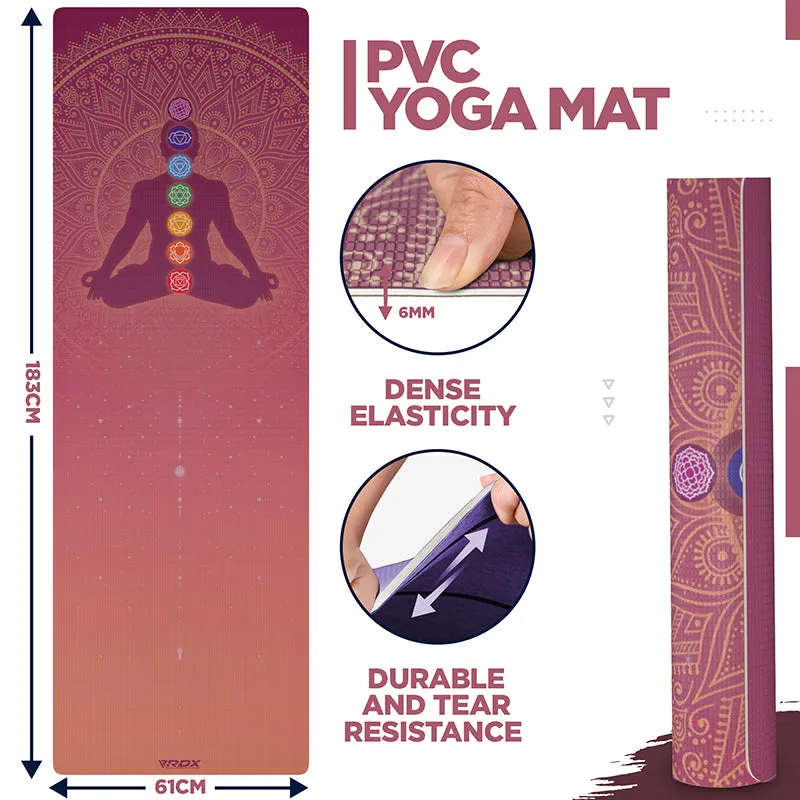 RDX D3 Iris tappetino yoga PVC 6mm bordeaux