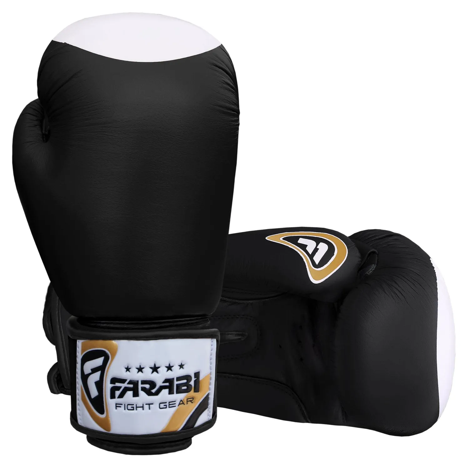 Farabi Raw Guanti Boxe Pelle Cuoio Sparring Sacco