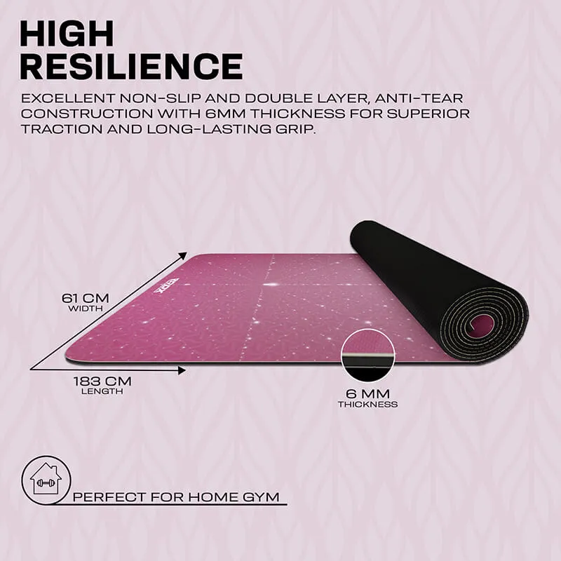 RDX D4 Tappetino Yoga 6mm Gomma Antiscivolo Rosa