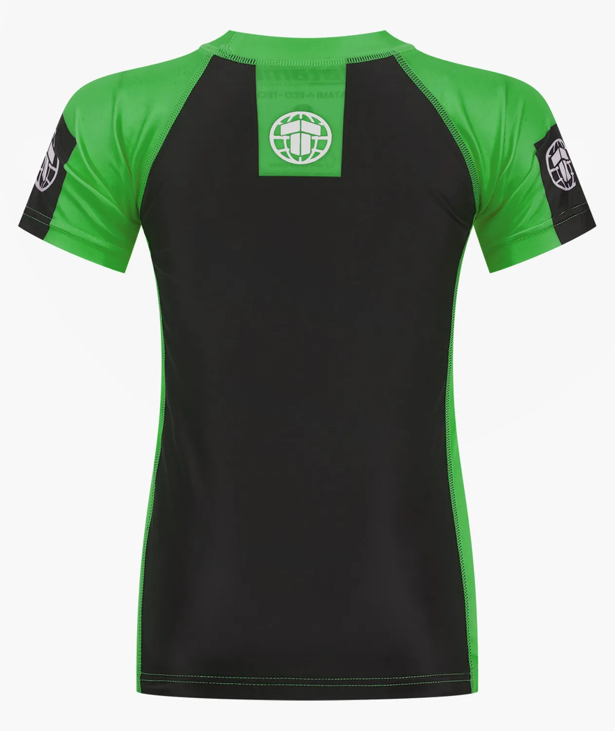 Tatami Kids IBJJF Ranked Rash Guard Green corto bambino