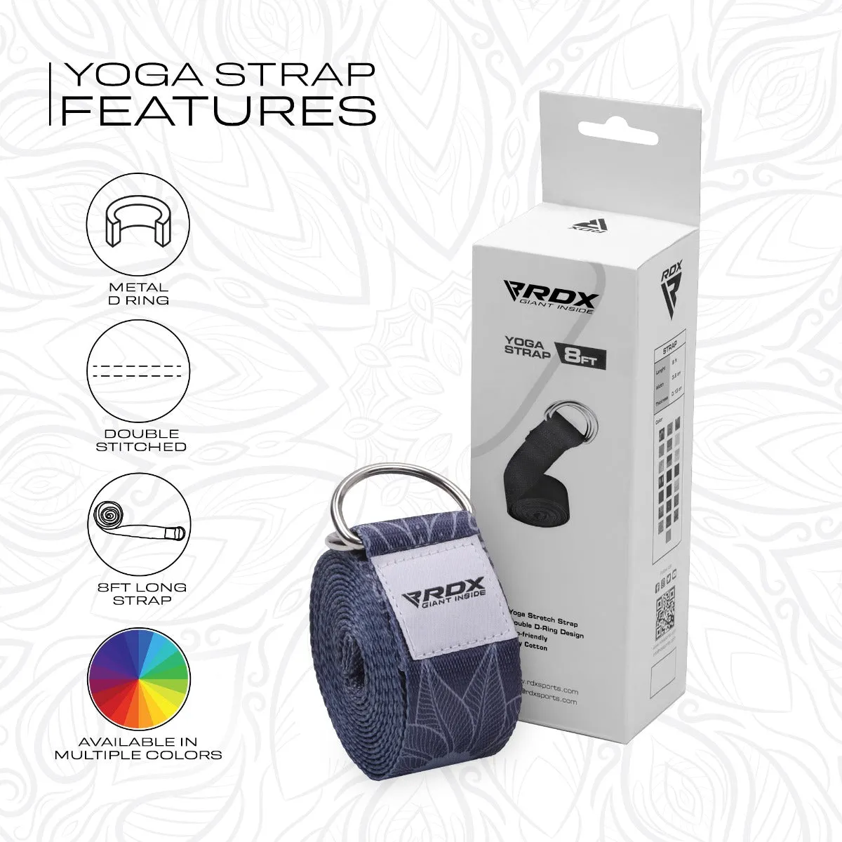 RDX F18 Cinghia Yoga Cotone Viola 8FT Fibbia D