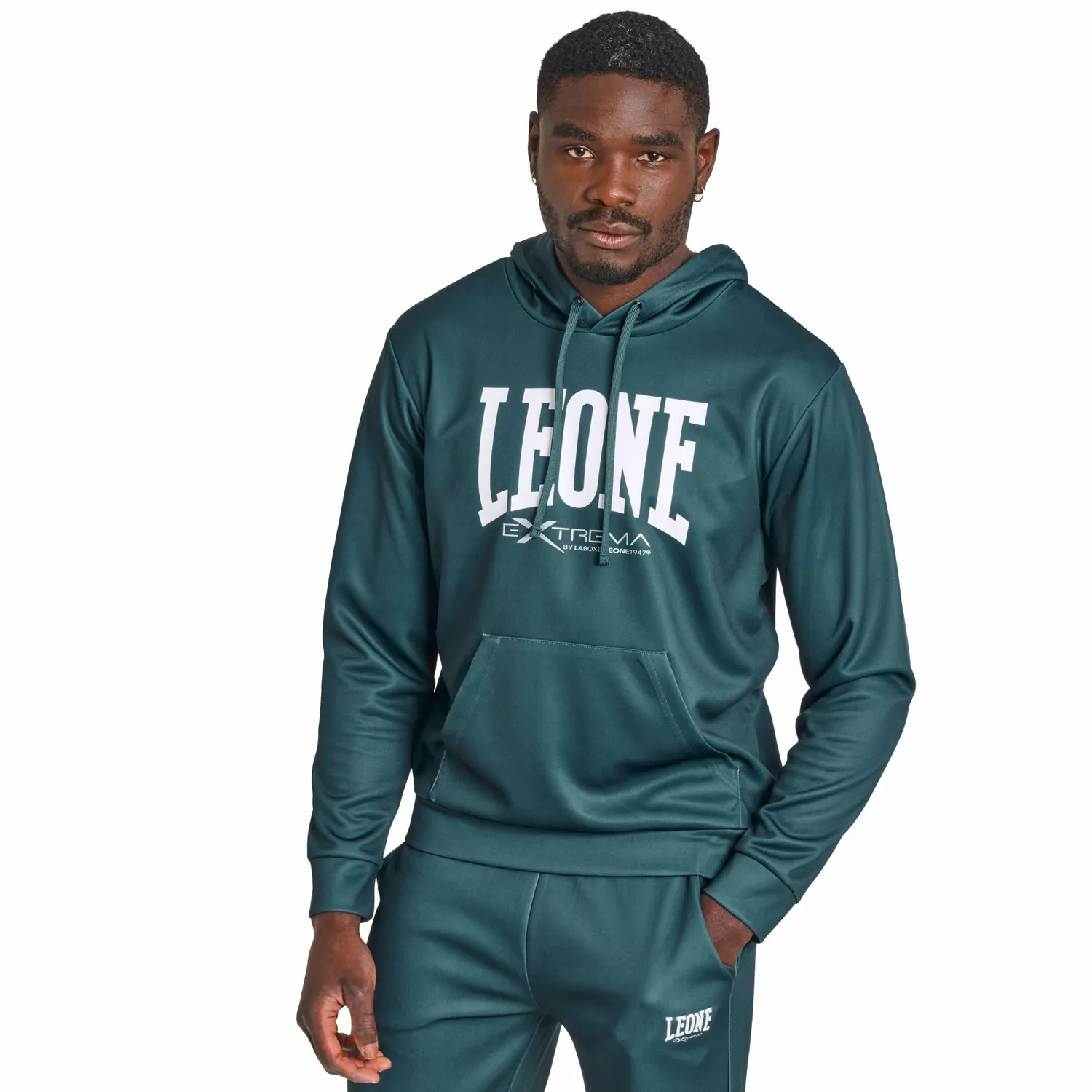 Leone1947 Logo Hoodie Felpa Cappuccio Nero calda