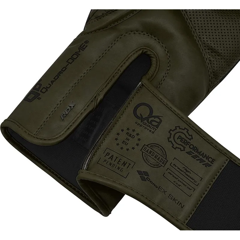 RDX F15 guantoni boxe pelle neri 14oz verde