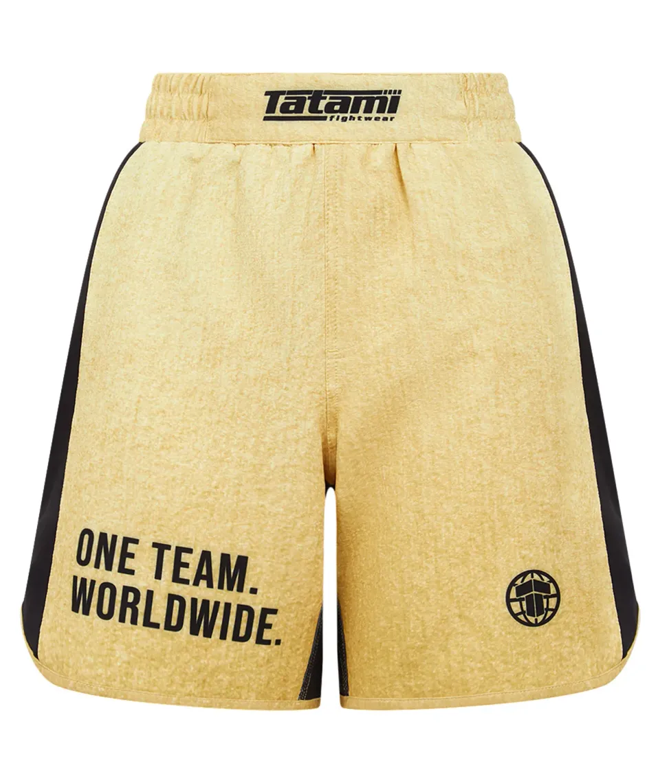 Tatami Fightwear Team Gold pantaloncini grappling bianchi riciclati