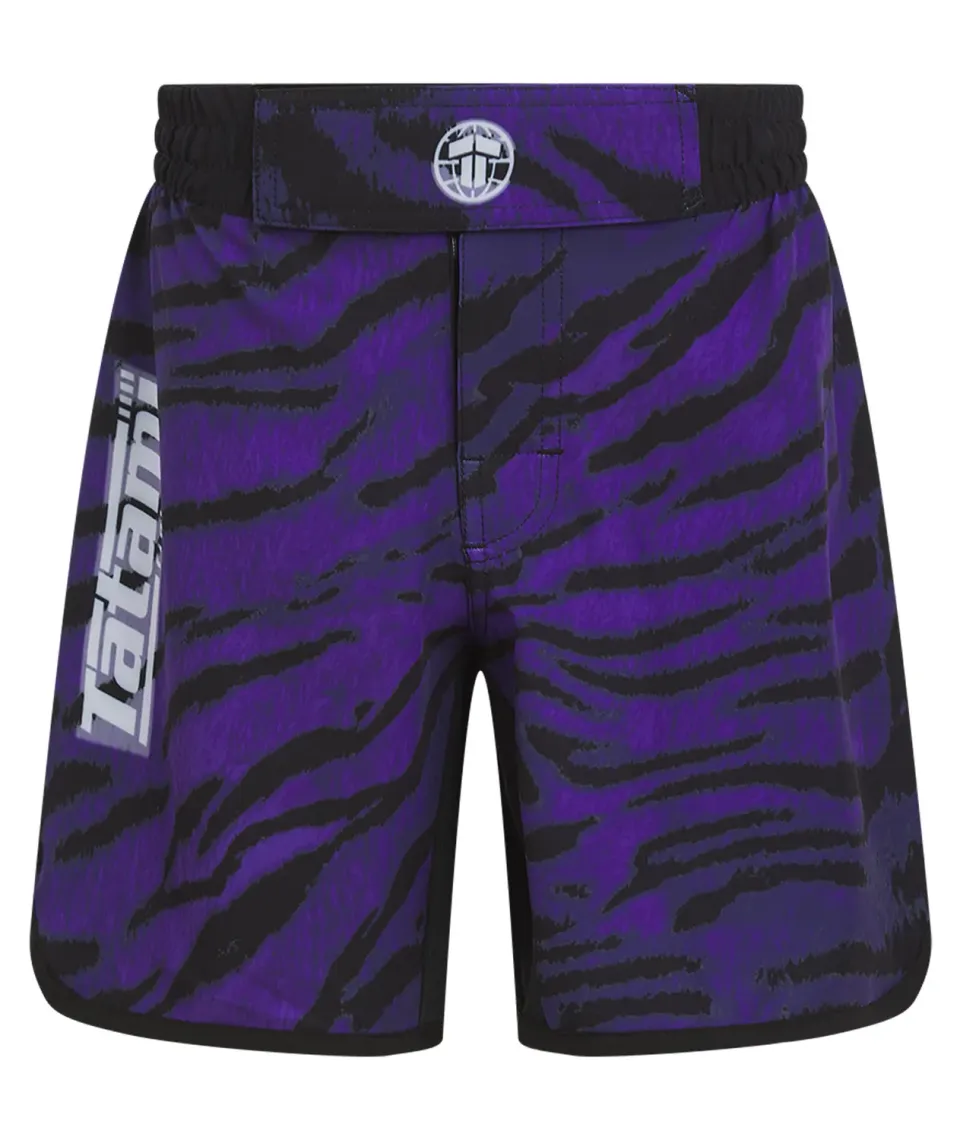 Tatami Fightwear Recharged Purple Tiger pantaloncini bambino grappling