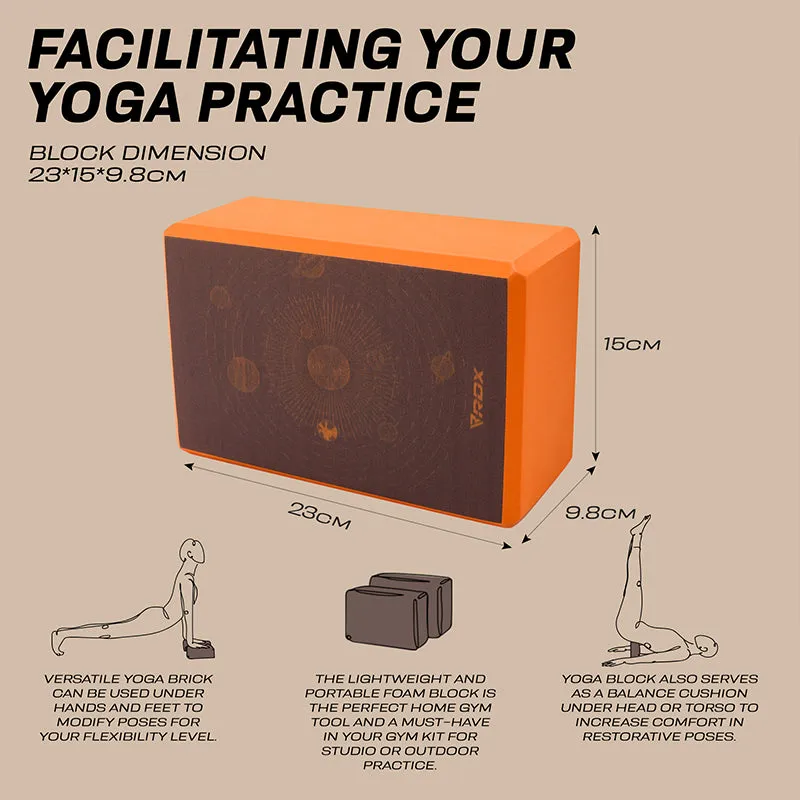 RDX D1 Blocco Yoga EVA Arancione Singolo Antiscivolo