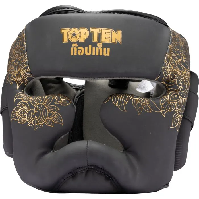 TOP TEN Nong Han casco nero-oro boxe protezione