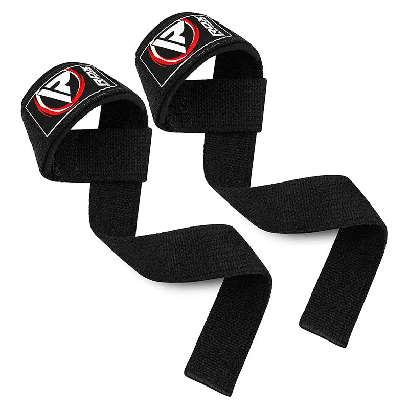 RDX W1 Straps Sollevamento Pesi Neri Cotone 52 cm Coppia
