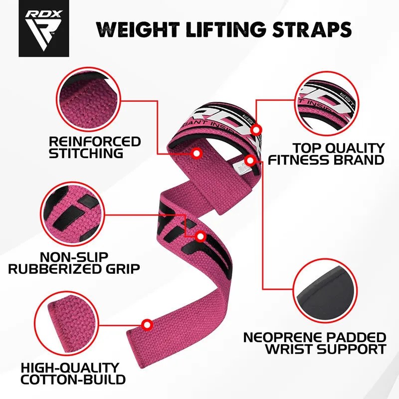 RDX W2 fasce sollevamento pesi donna rosa