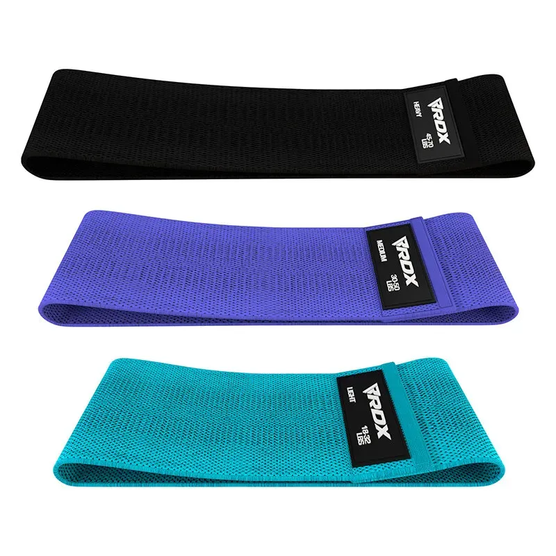 RDX Fasce Elastiche Tessuto Set 3 Pezzi Resistenza Mista