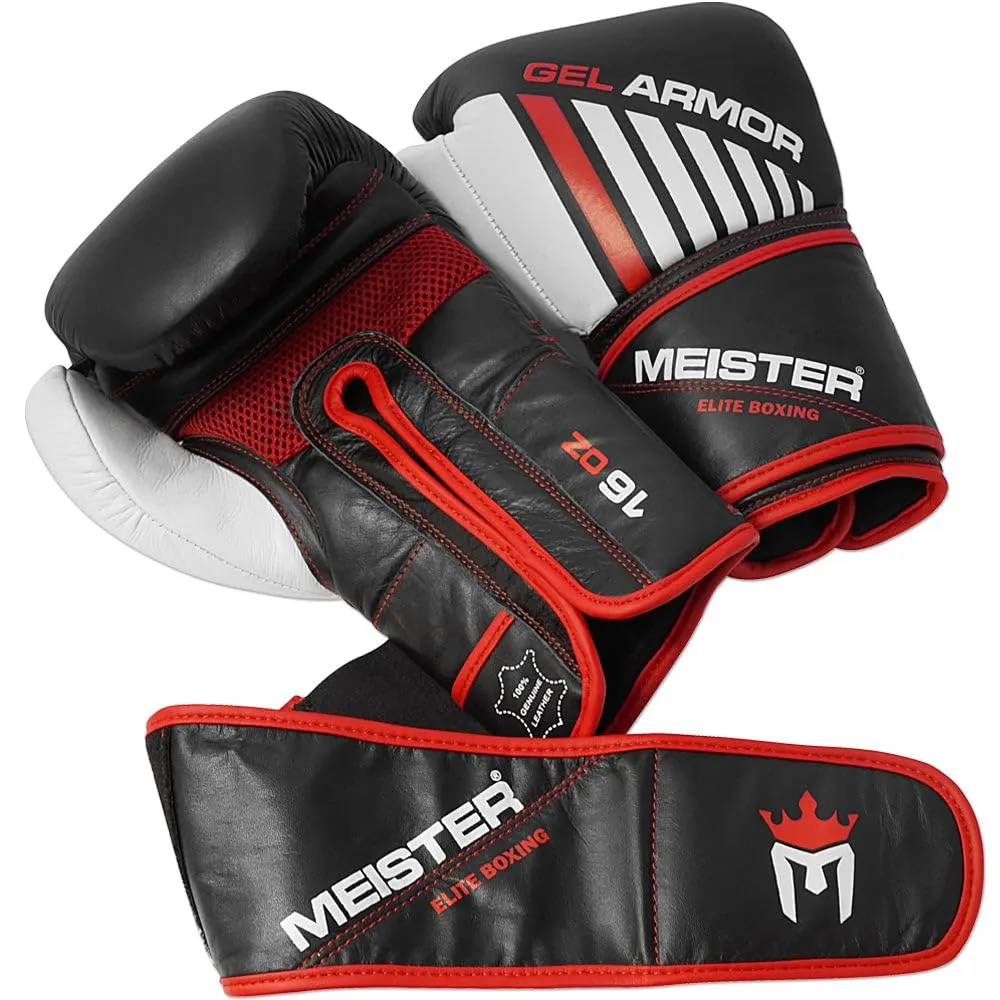 Meister Gel Armor guantoni boxe pelle 16 oz neri