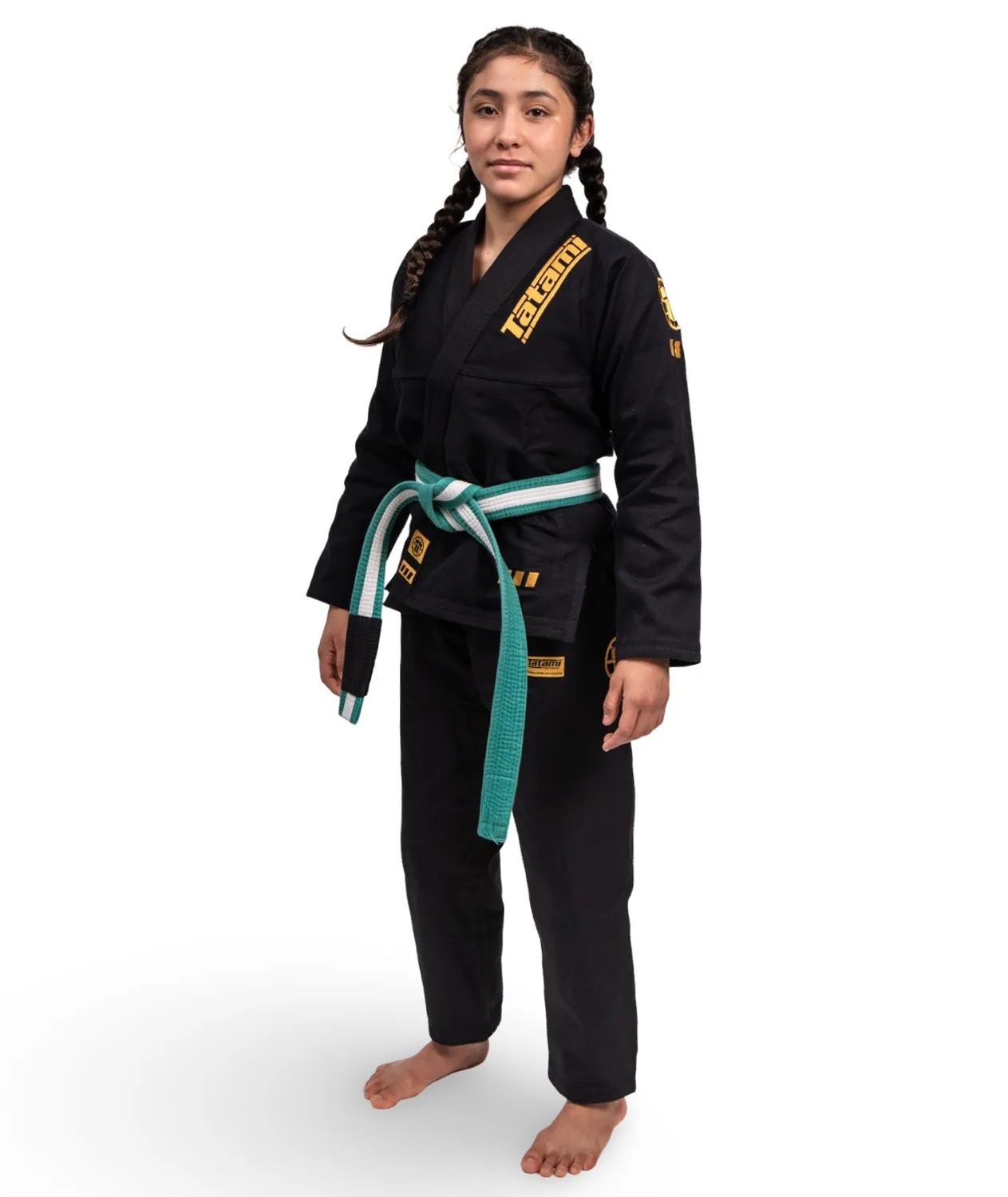 Tatami Pro Series kimono BJJ bambino nero ricamo oro