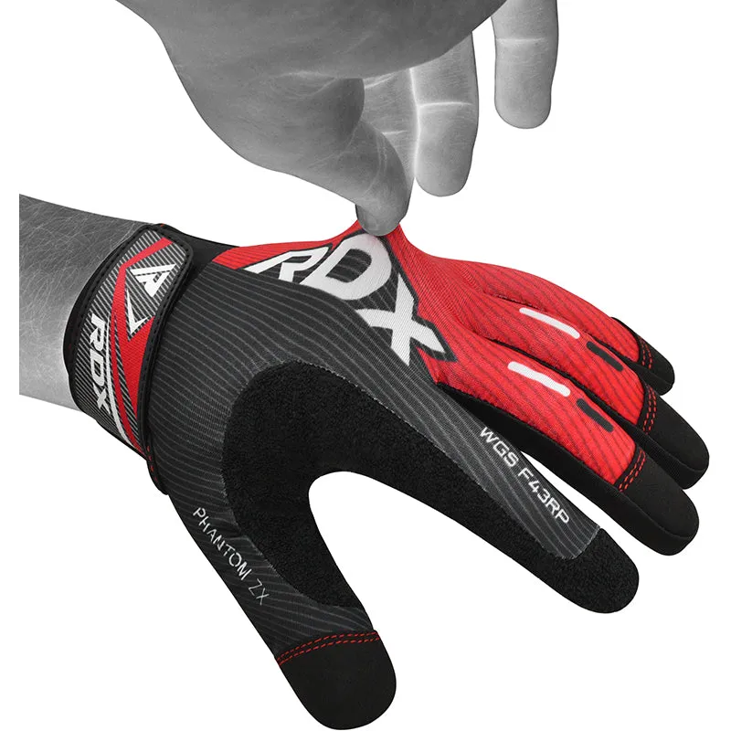 RDX F43 Guanti Palestra Dita Intere Touchscreen Rossi