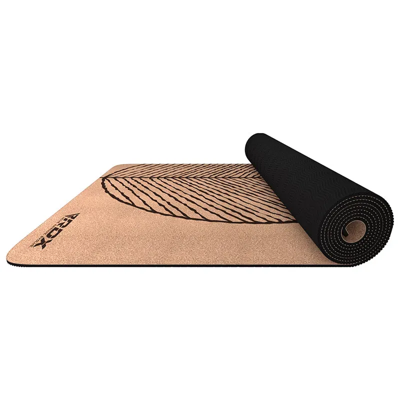RDX D3 Tappetino Yoga Sughero 6mm Marrone Antiscivolo