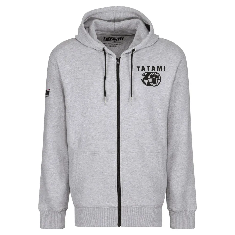 Tatami Fightwear Raid Zip Hoodie felpa grigia zip cotone