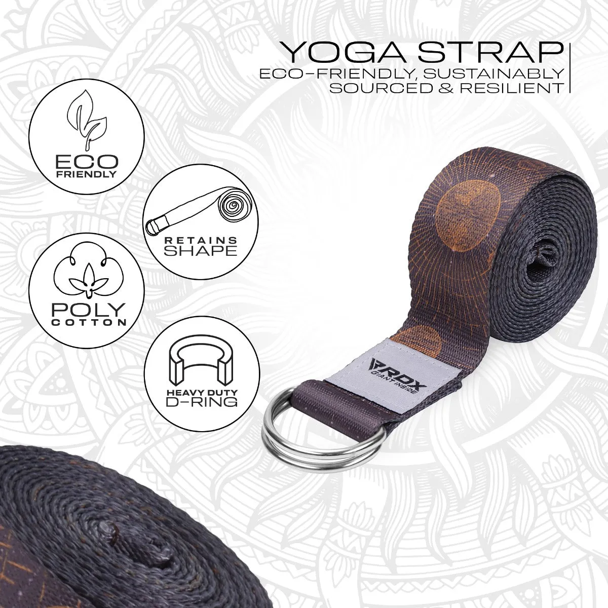 RDX F4 cinghia yoga cotone multicolore antiscivolo