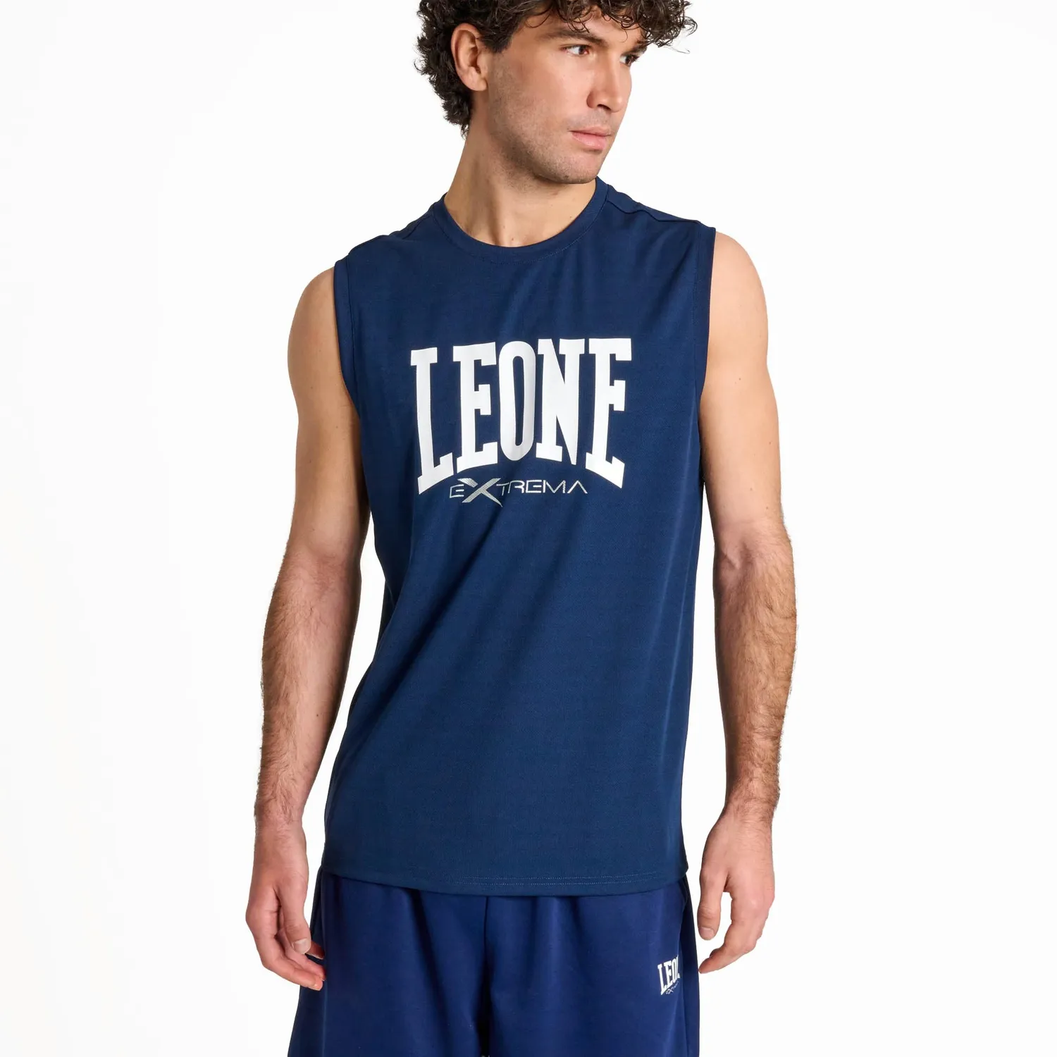 Leone 1947 Logo canotta sportiva uomo blu L traspirante