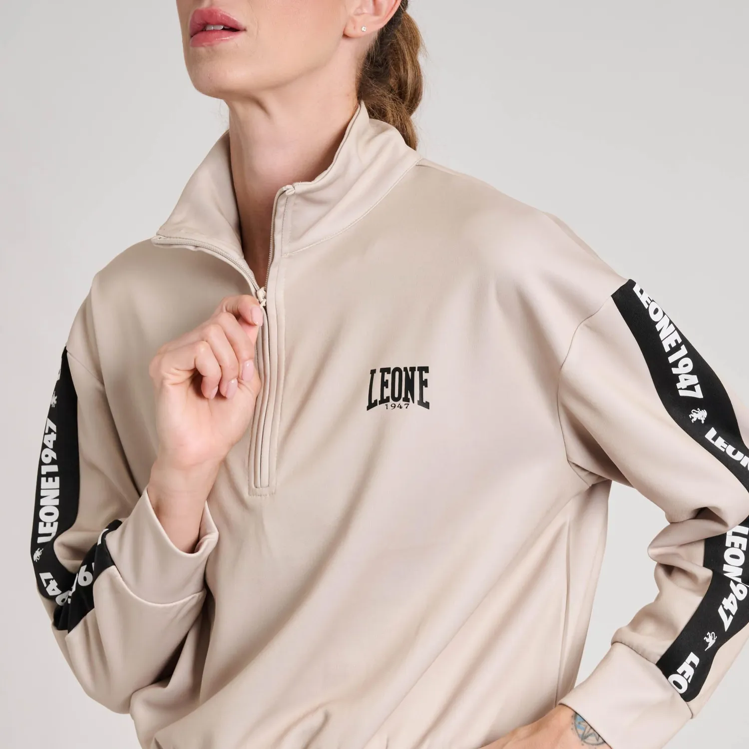 Leone1947 Tape 47 ABX230 felpa smanicata donna collo alto S