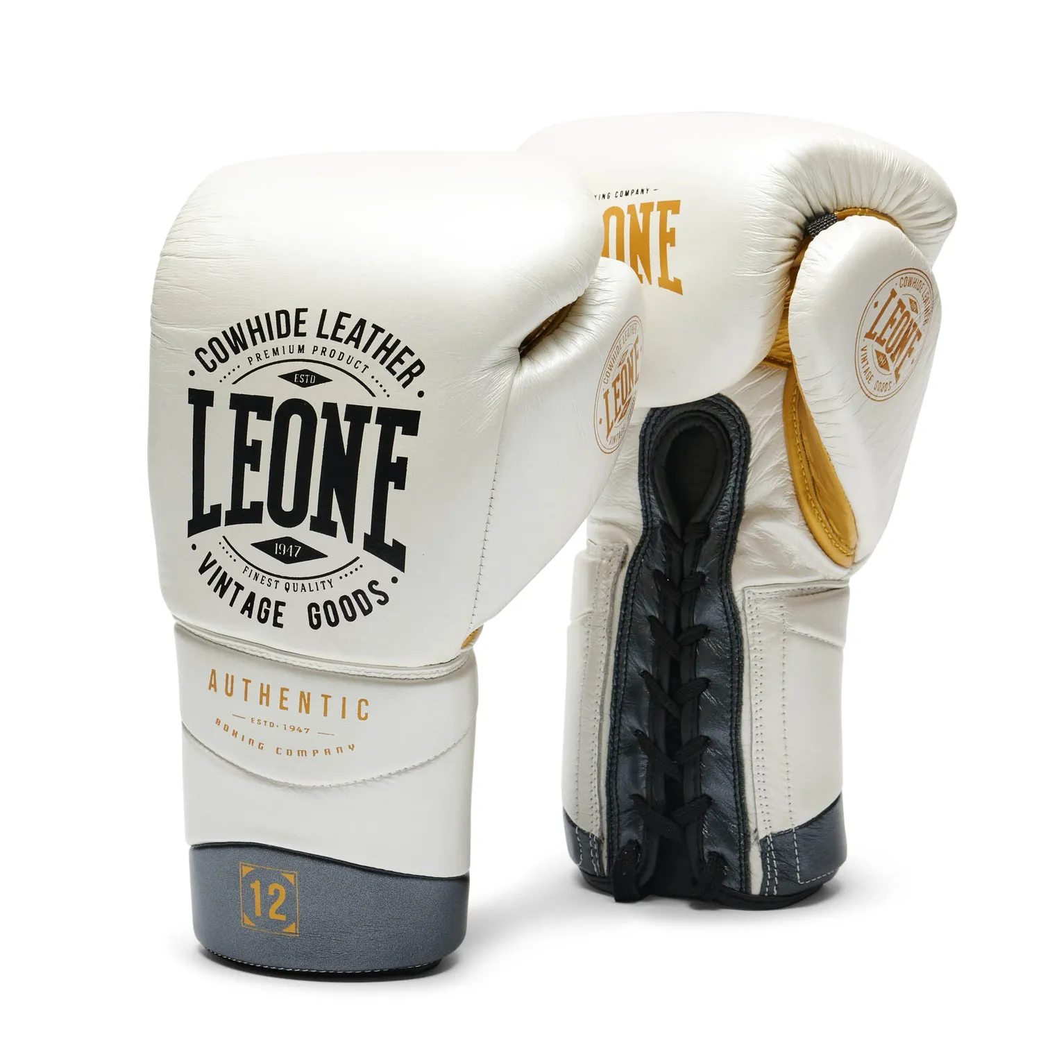 Leone 1947 Authentic 2 GN116L guanti boxe lacci pelle bovina