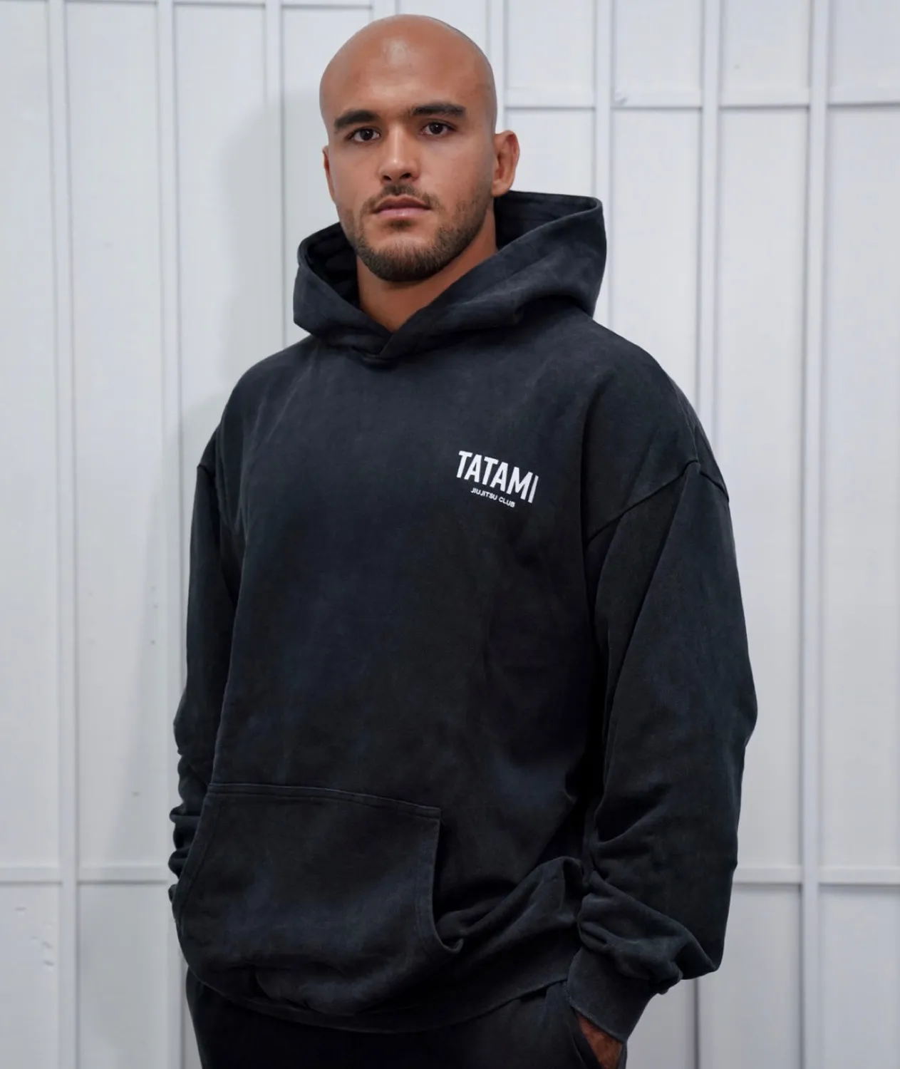 Tatami JJ Club Stonewashed Hoodie felpa grigia cotone