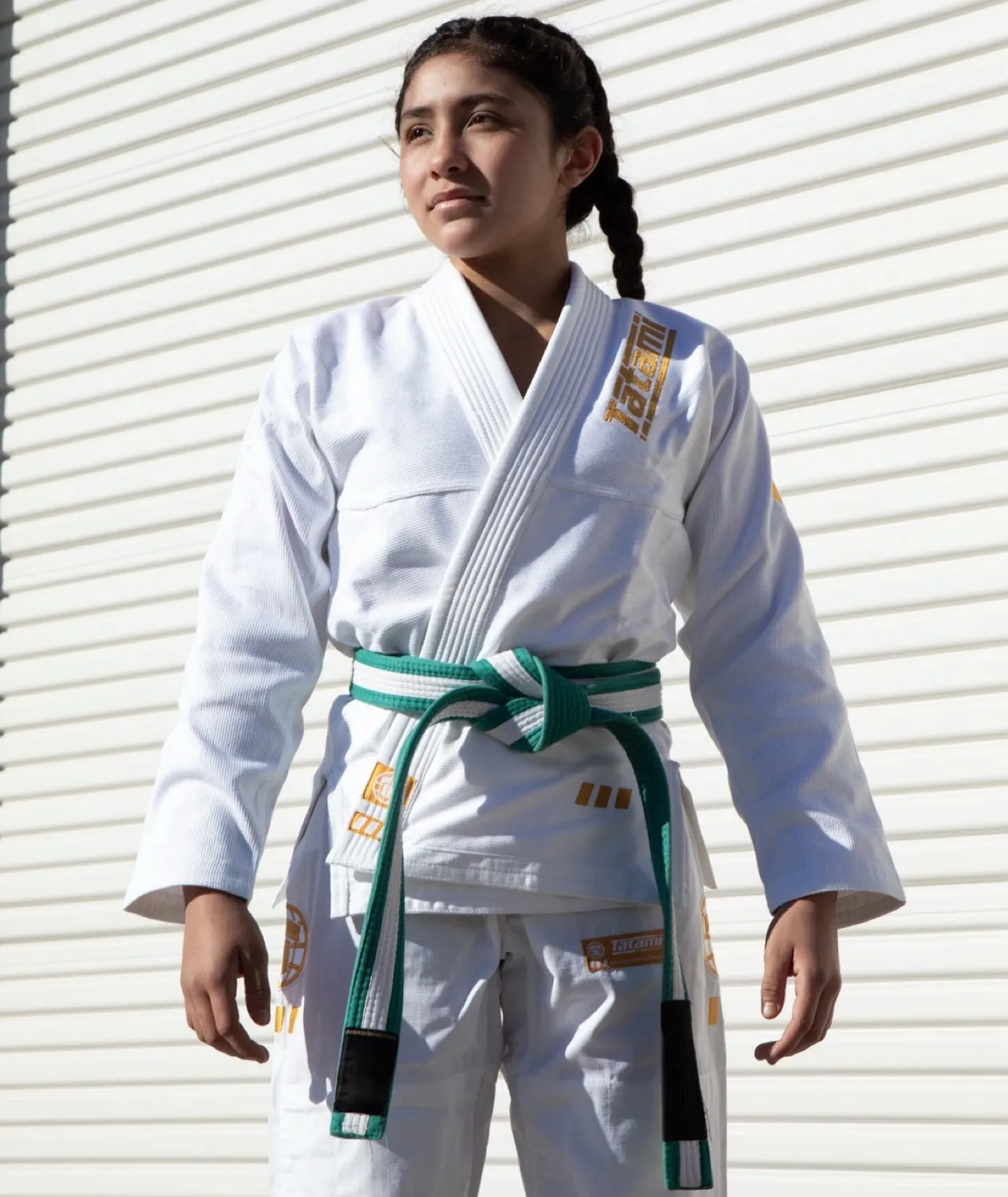 Tatami Fightwear Pro Series kimono BJJ bambino bianco oro
