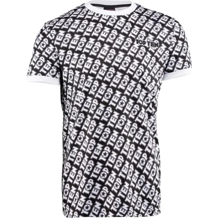 TOP TEN Monogram t-shirt allenamento in poliestere
