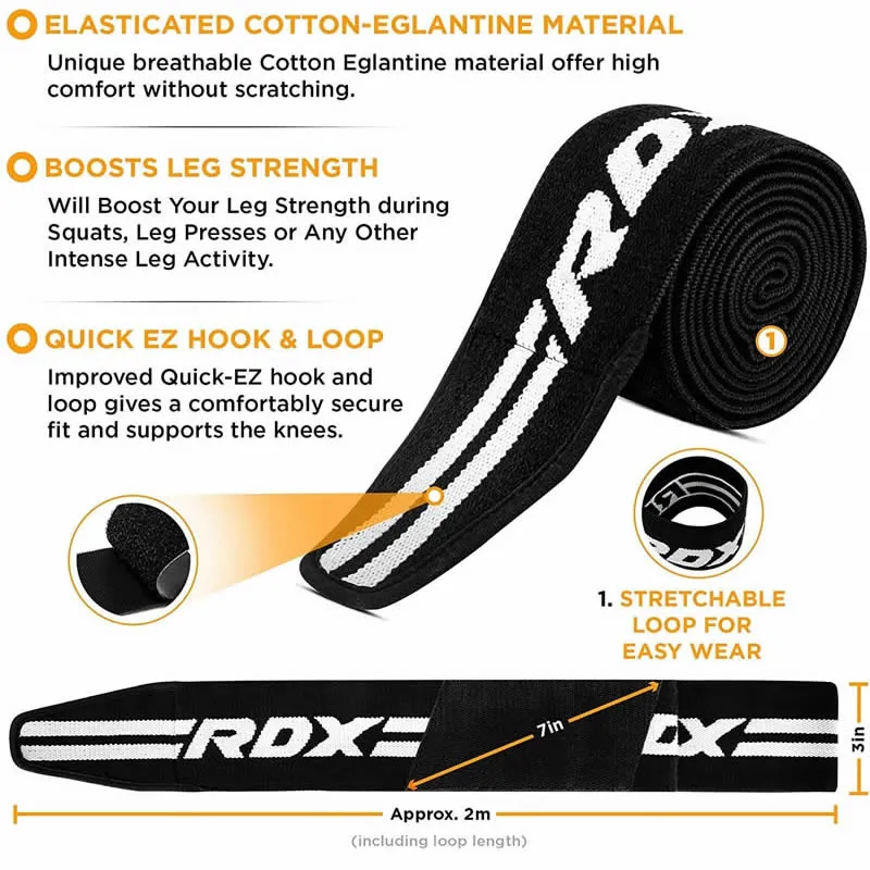 RDX K2 Ginocchiere Palestra Gel Nero