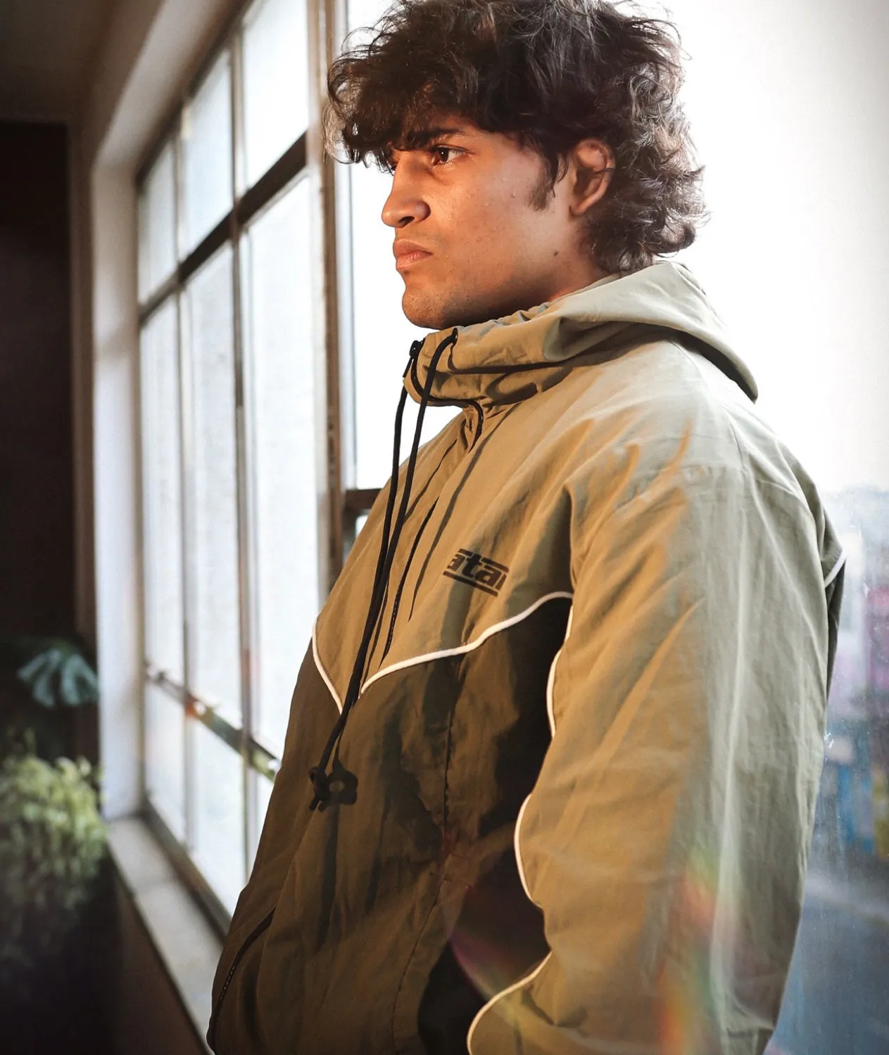 Tatami Team giacca khaki antivento con cappuccio