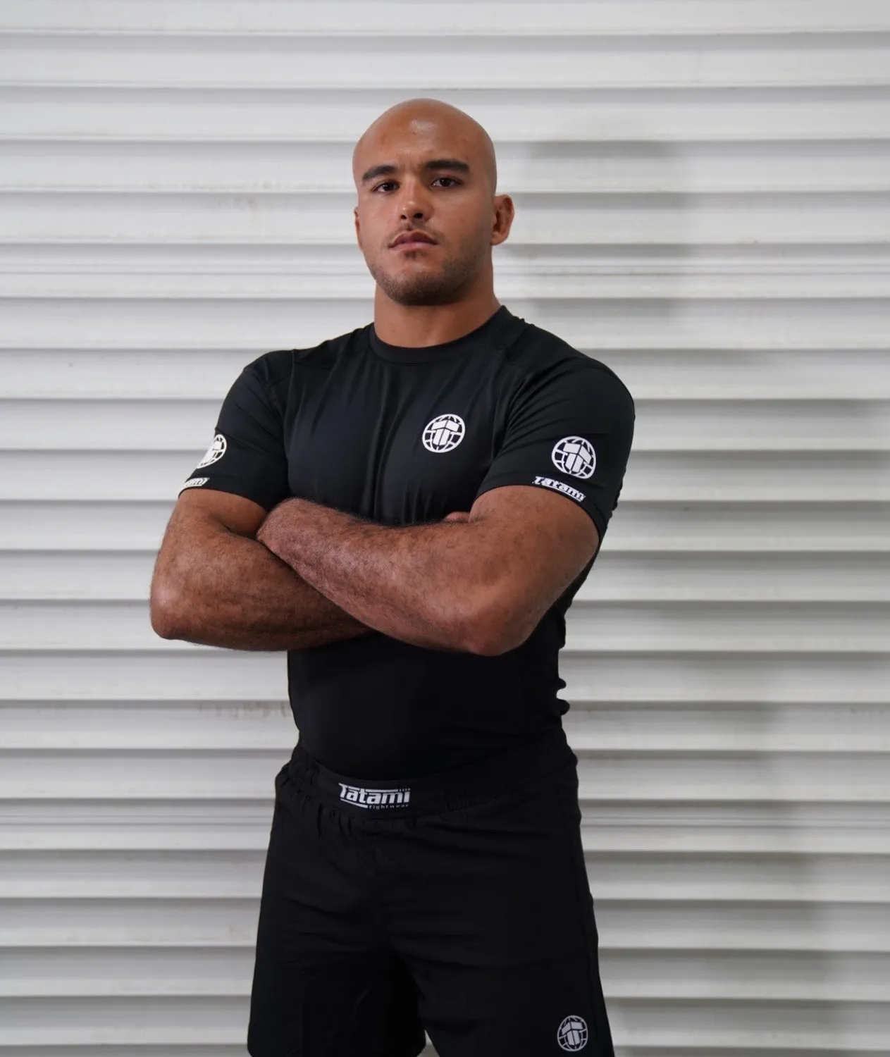 Tatami Pro rash guard uomo maniche corte nero elastica