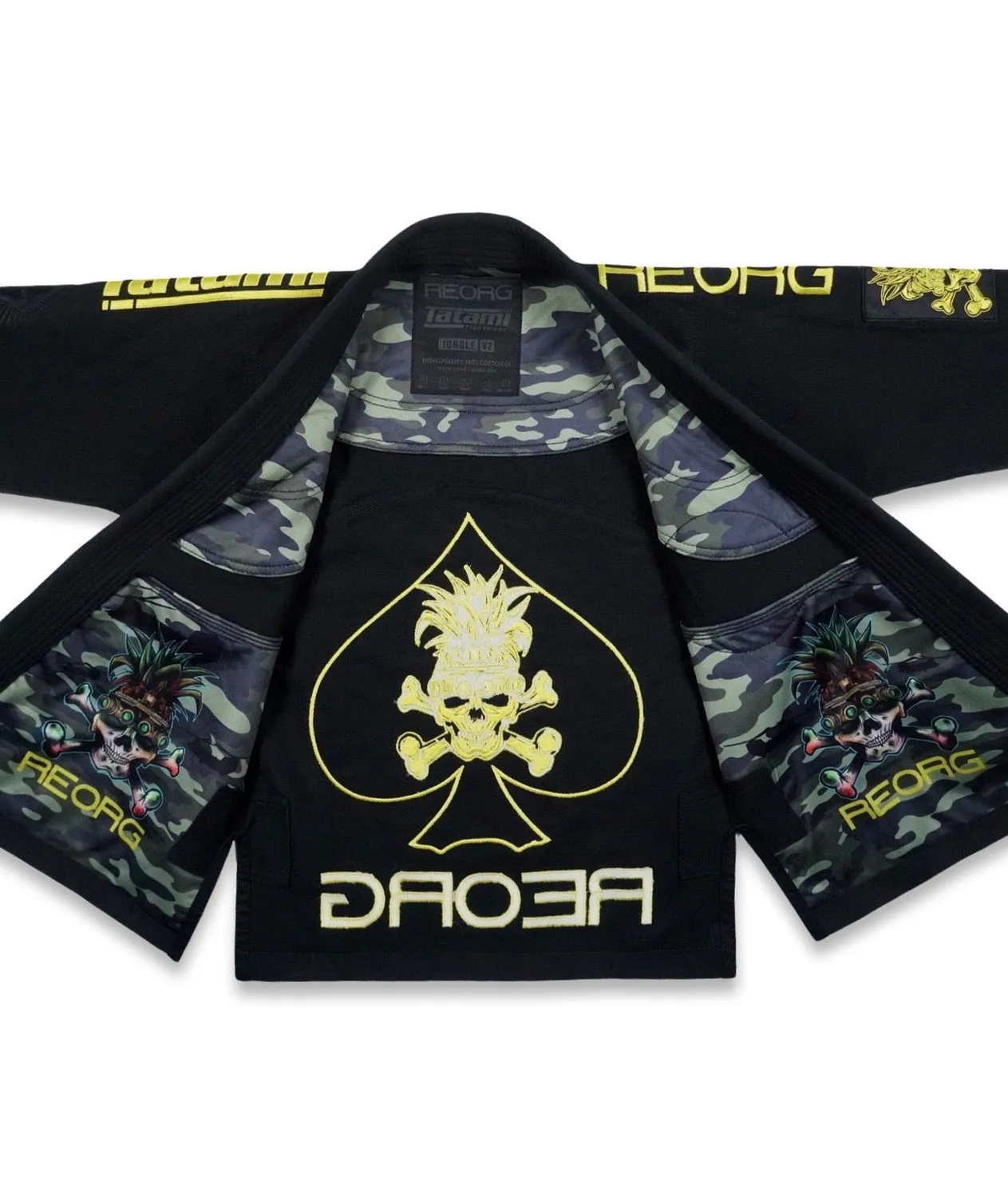 Tatami Reorg Jungle V2 Kimono BJJ Donna Nero cotone 375g