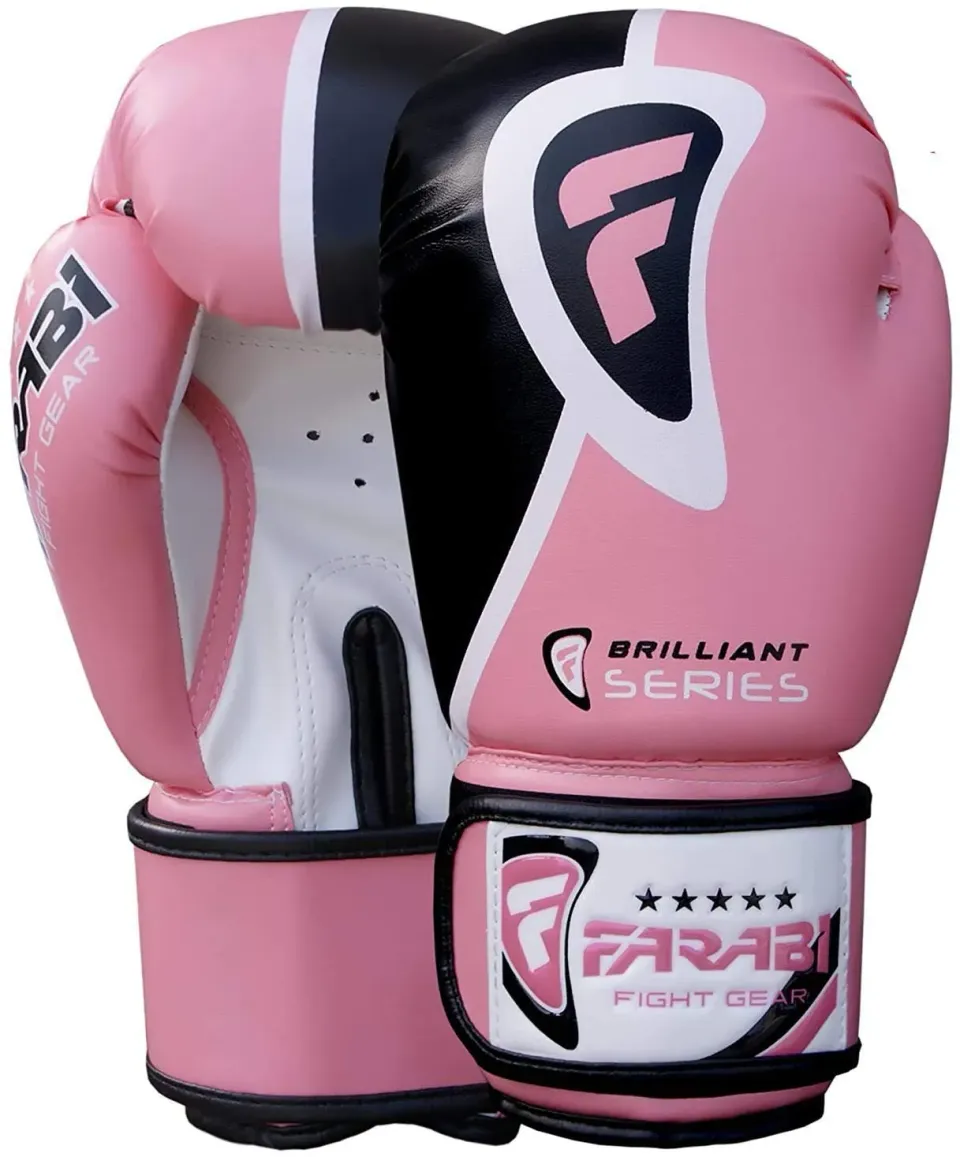 Farabi Brilliant Ladies guanti boxe donna 8 oz pelle sintetica