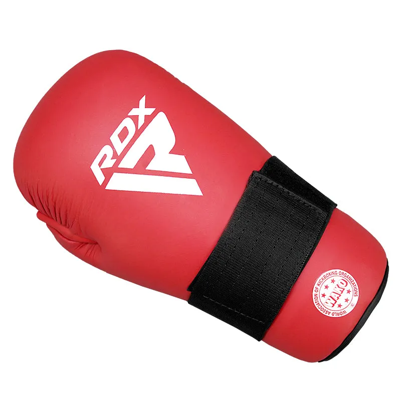 RDX WAKO T1 Guanti Point Fighter Rossi Pelle Vera