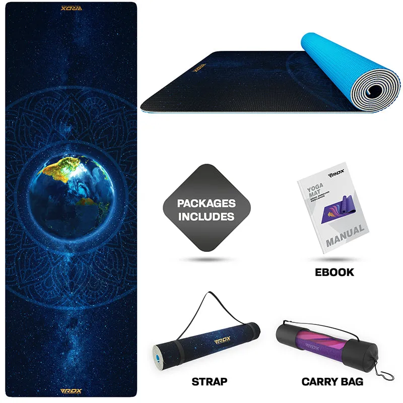 RDX D9 Iris Tappetino Yoga 6mm PVC Blu