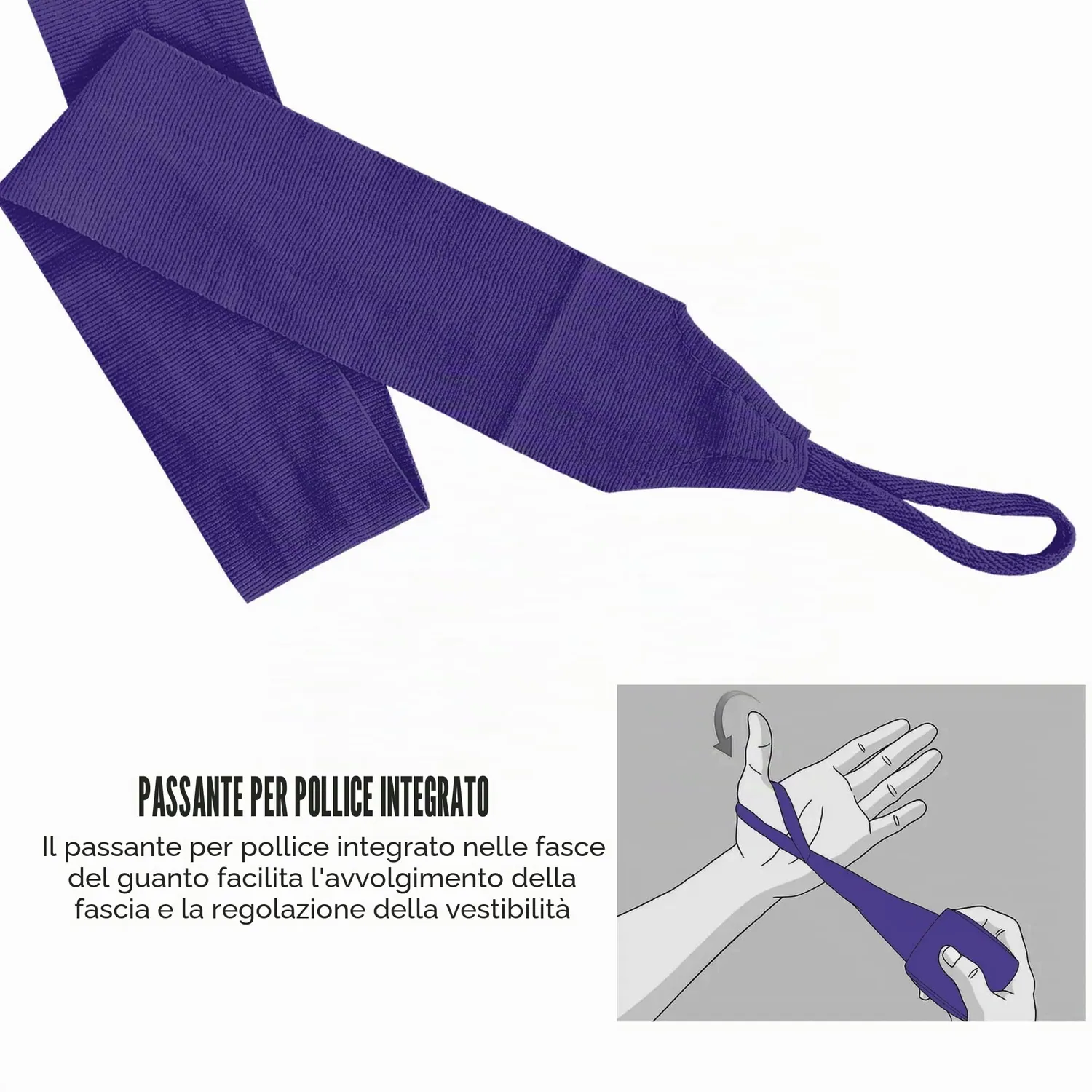 Farabi fasce boxe 4,5 m viola poliestere elastiche