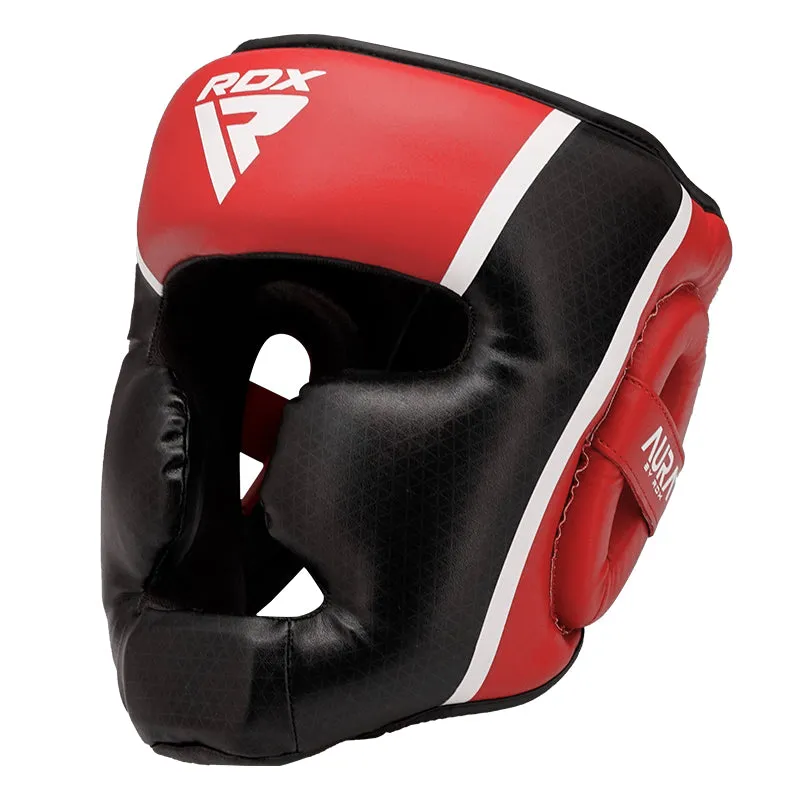 RDX Aura Plus T-17 Caschetto Boxe Pelle Visibilità