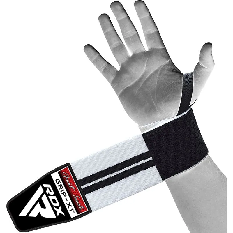 RDX W3 Fasce Polsi Palestra Bianche Cotone Elastico