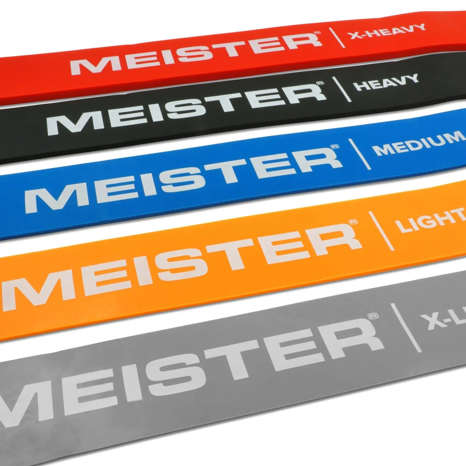 Meister X Band Fasce Resistenza Set 5 Pezzi Extra Larghe