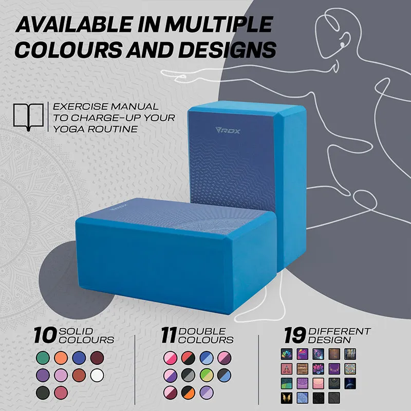 RDX D9 Blocco Yoga EVA Antiscivolo Singolo Blu