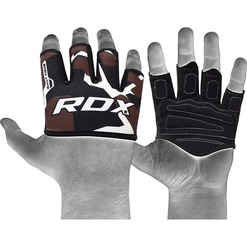 RDX 4O Impugnature sollevamento pesi arancione camo