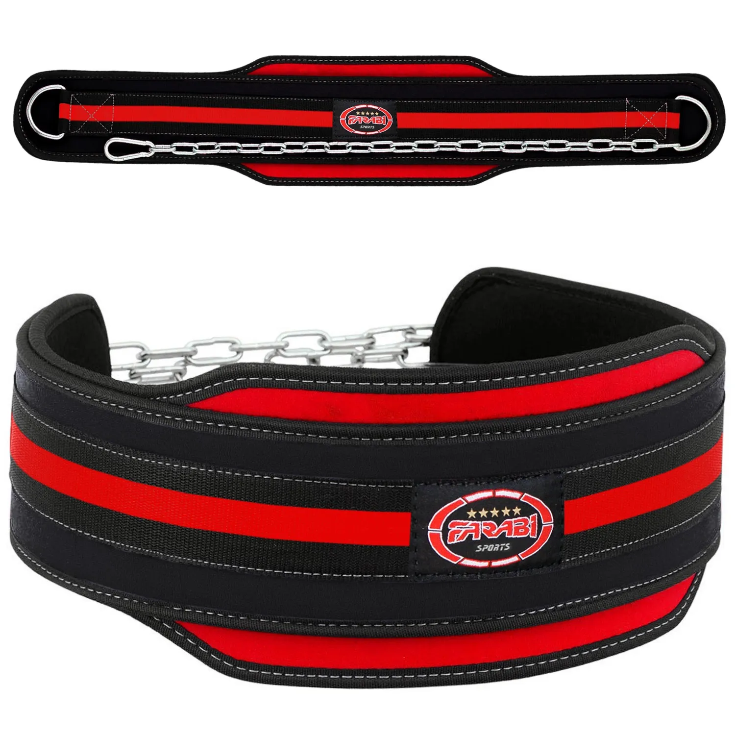 Farabi Sports cintura zavorra dip neoprene rossa 6 pollici