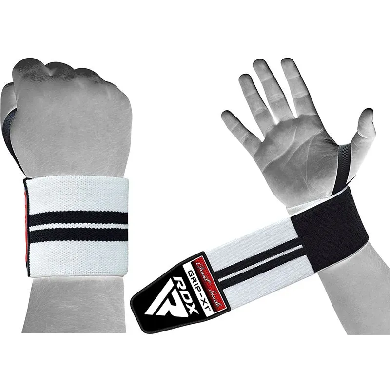 RDX W3 Fasce Polsi Palestra Bianche Cotone Elastico