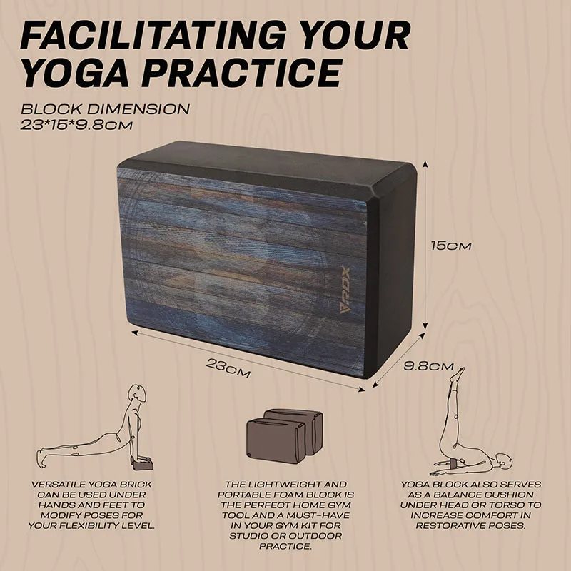 RDX D7 Blocco Yoga EVA Singolo Nero 23x15 Antiscivolo