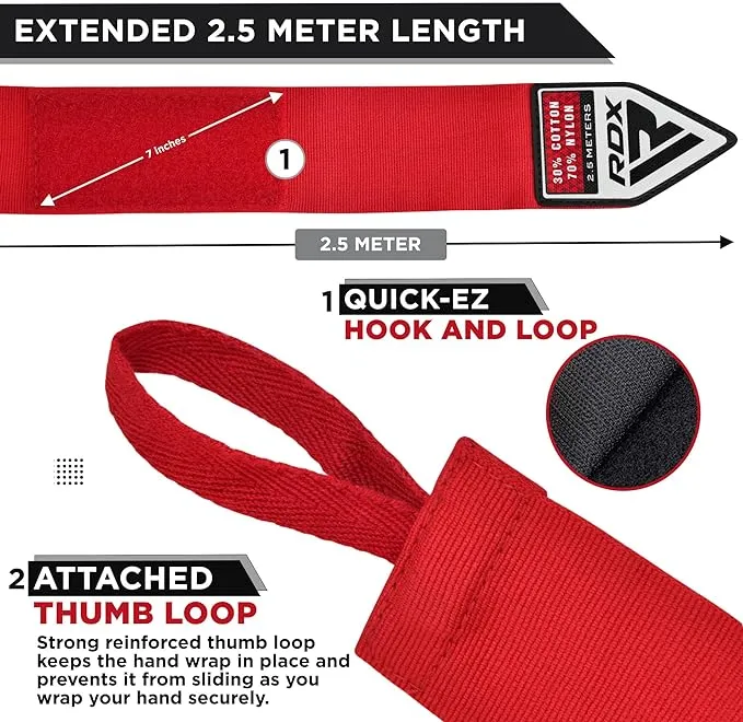 RDX fasce mani boxe bambini 2,5 cotone elastico