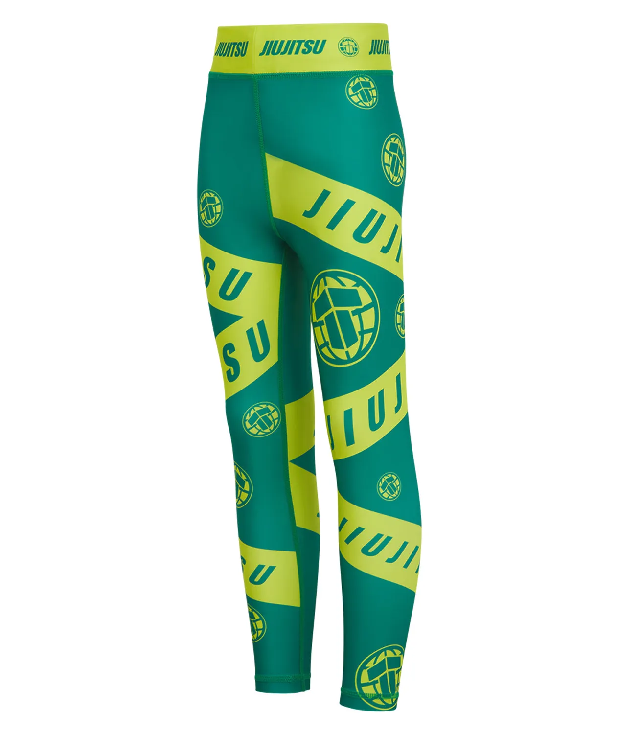 Tatami Helena leggings grappling bimba verde-giallo elasticizzati