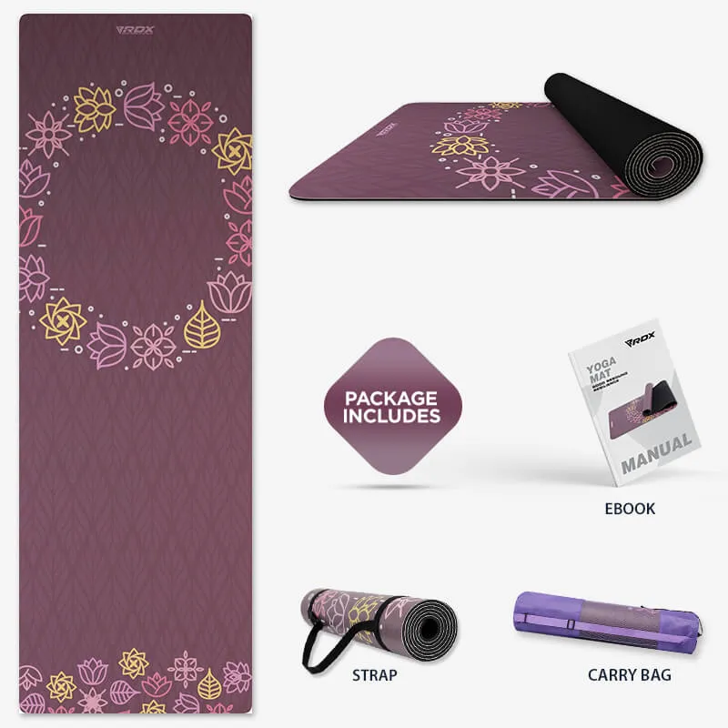 RDX D2 Tappetino Yoga 6mm Rosa gomma naturale