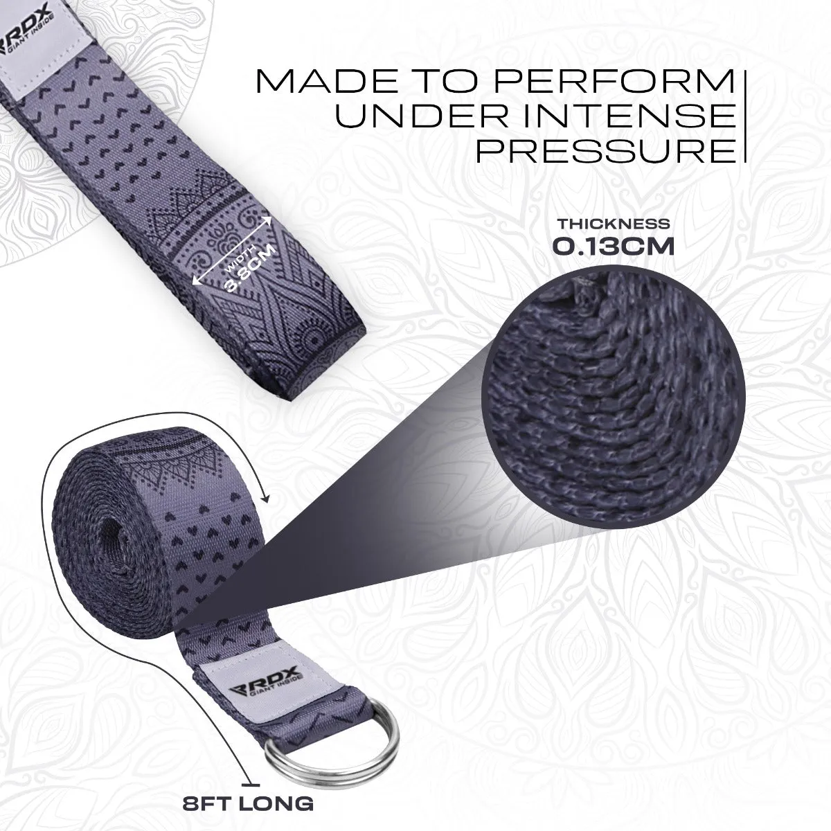 RDX F11 Cinghia Yoga Cotone Viola 244 cm Antiscivolo