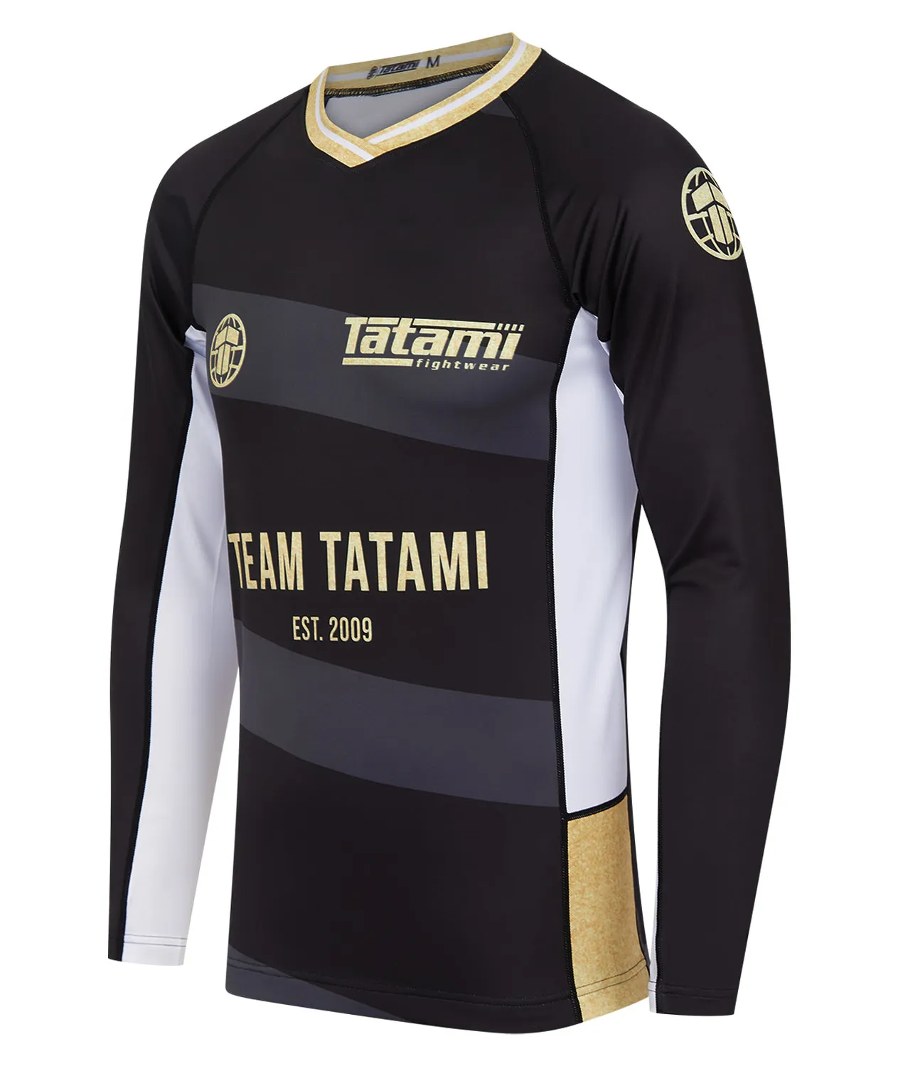 Tatami Team rash guard uomo maniche lunghe nero oro